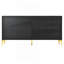 Buffet 60 po sans poignée, avec rangement ouvert à la main, crédence sculptée avec 4 portes, buffet de salon noir moderne, panneau d'entrée en bois (noir)-121085925