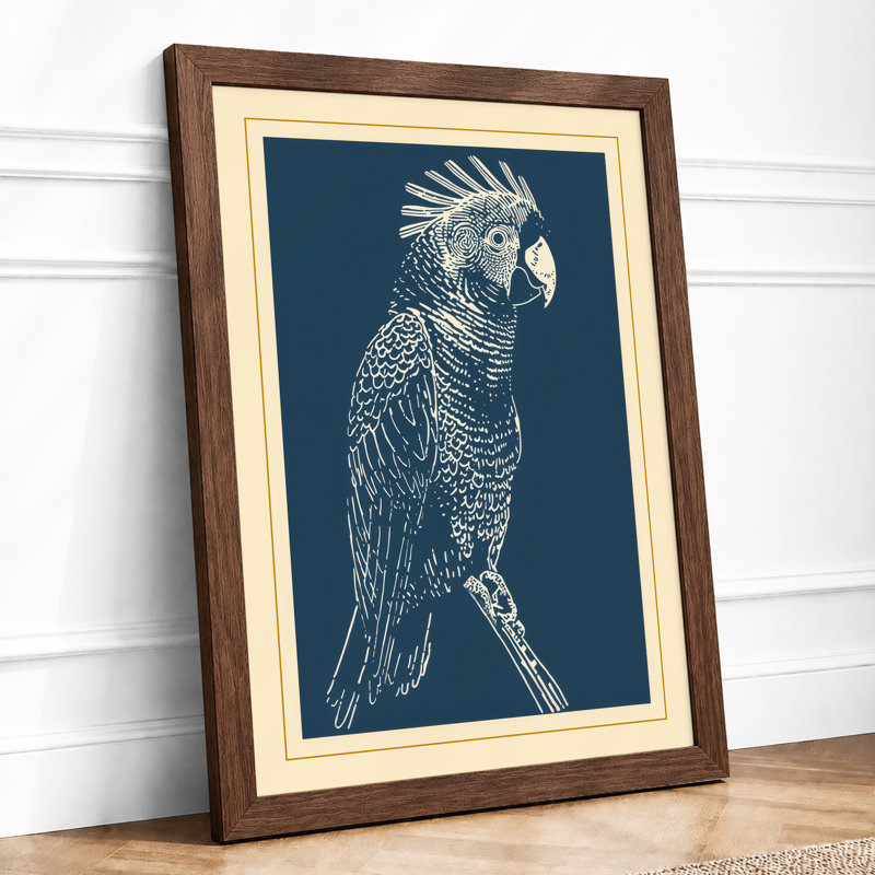 Cockatoo Profile Japandi - Print, Walnut, A3 - 42.0 x 29.7 cm