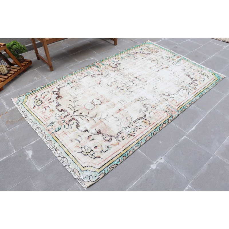 Tapis turc rétro fait à la main au design complexe, parfait pour la décoration et le style