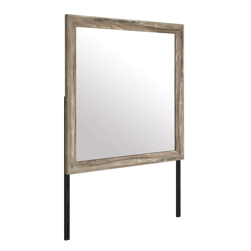 Miroir moderne pour commode, H 38,7 po x l 38,7 po, Brun