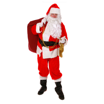 Père Noël avec sac debout en carton