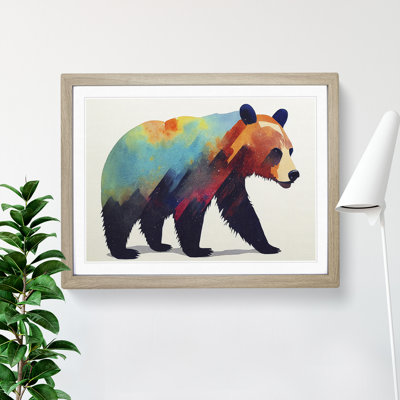 Watercolour Bear Vol.2 Abstract - Framed Print