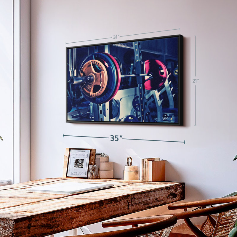 «Gym Barbell Wall Art», H 21 po x l 31 po