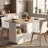 Extendable Counter Height Dining Table With Storage Cabinet And Drawer