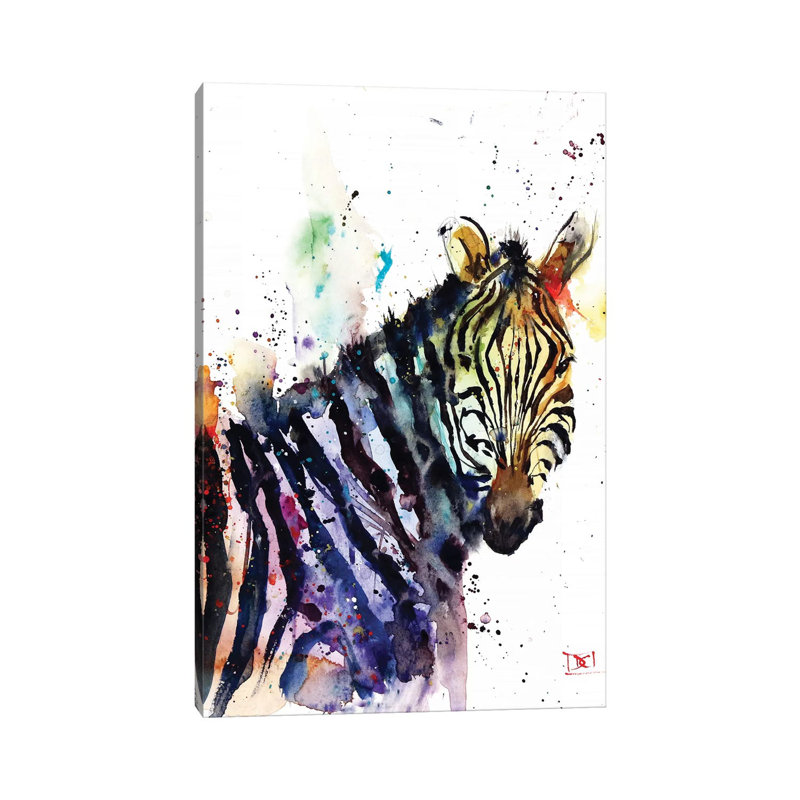 Zebra by Dean Crouser - Painting on Canvas, Wrapped Canvas, 30.48 cm H x 45.72 cm W