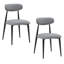 Ensemble de 2 chaises de salle à manger modernes, dossier rond incurvé et structure en métal gris