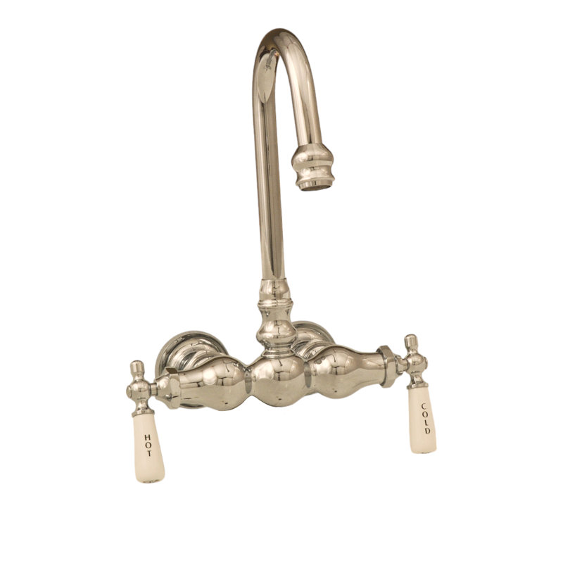 Tub Mount Gooseneck Faucet, 3 Ball P0149-1 by Strom Living, Polished Nickel