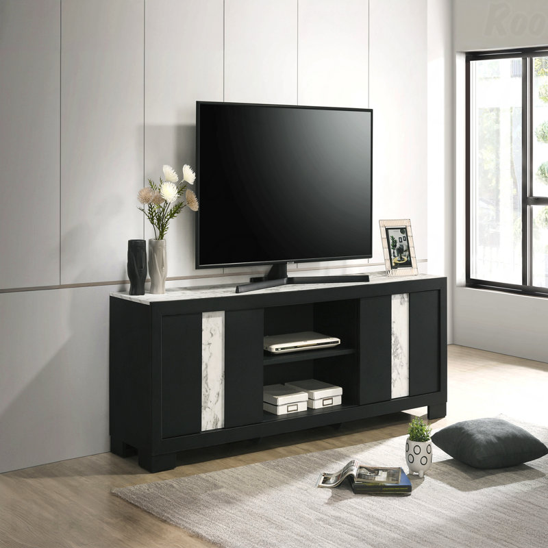 1Pc Rustic Driftwood Wood Finish Entertainment Console, Open Shelf, Living Room Furniture