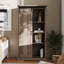Bibliothèque rustique de style campagnard avec porte de grange coulissante et tablettes réglables-1468222568