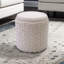 Pouf de rangement rond élégant en corde ivoire de 40 cm avec compartiment caché
