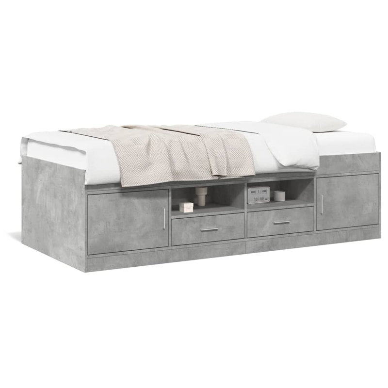 Vidaxl Daybed With Drawers Concrete Grey, Single (3')