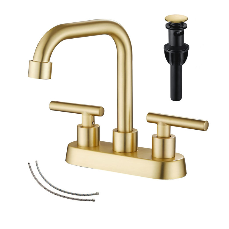 66396- Centerset 4Inch Bathroom Sink Faucet, Brushed Gold