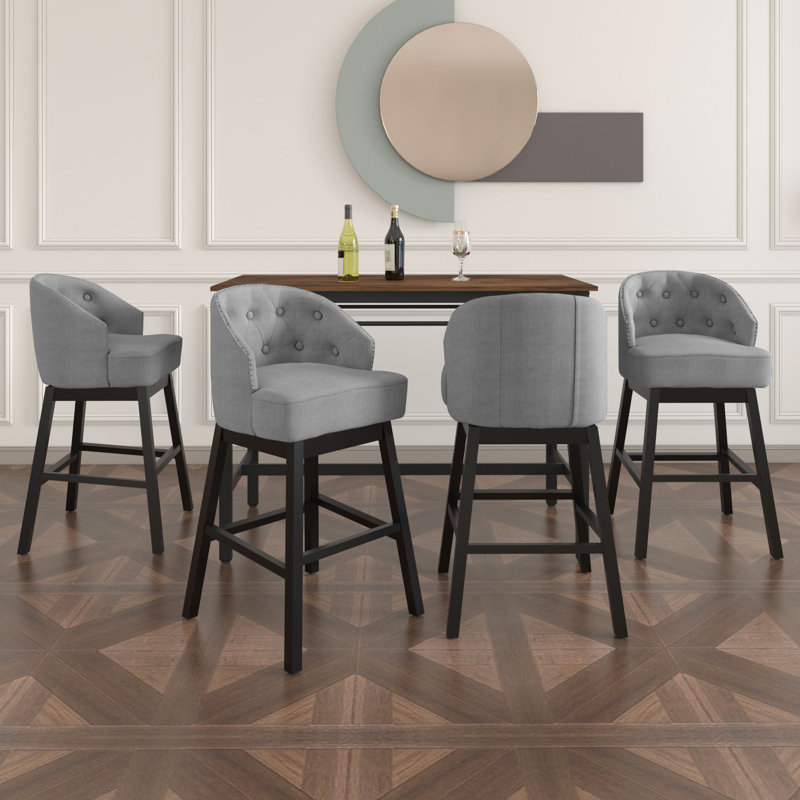 Tabouret de bar et de comptoir pivotant, Gris
