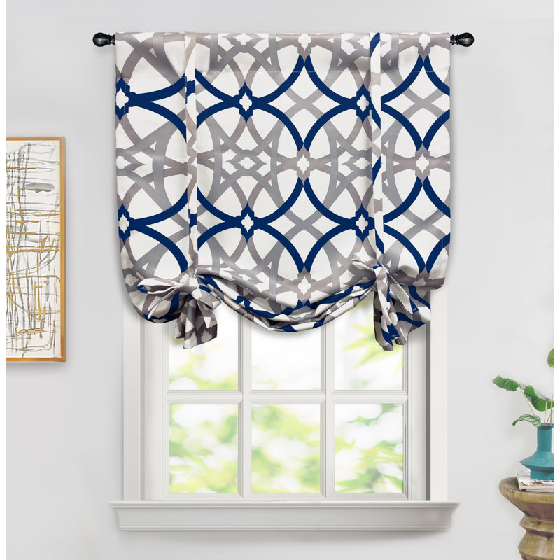 Halton Blackout Curtain Single Panel, Navy/Gray, 31" W x 47" L
