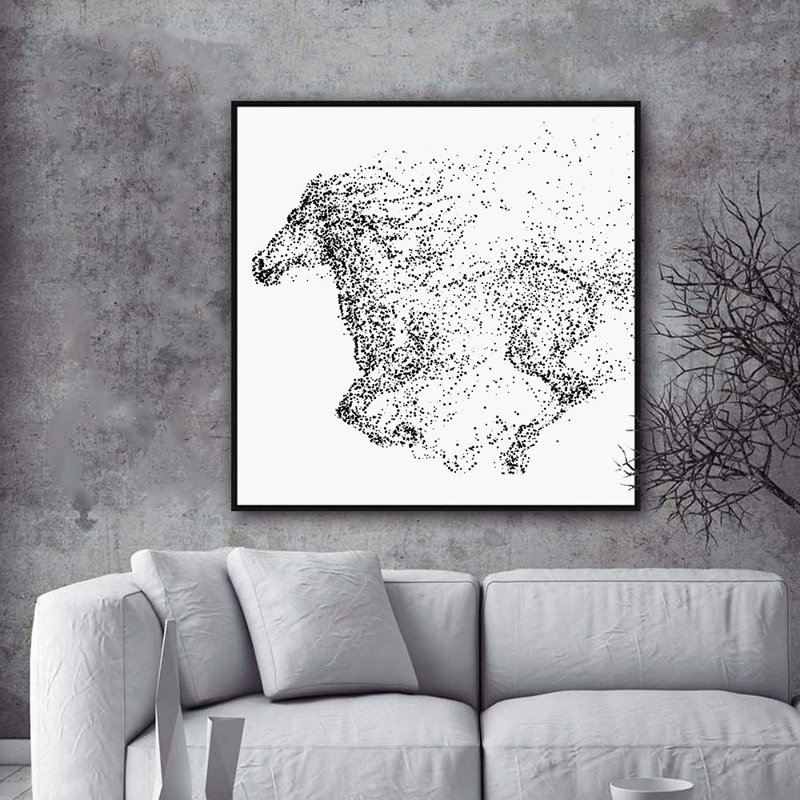 " H15 Abatract ", Black, 16" H x 16" W