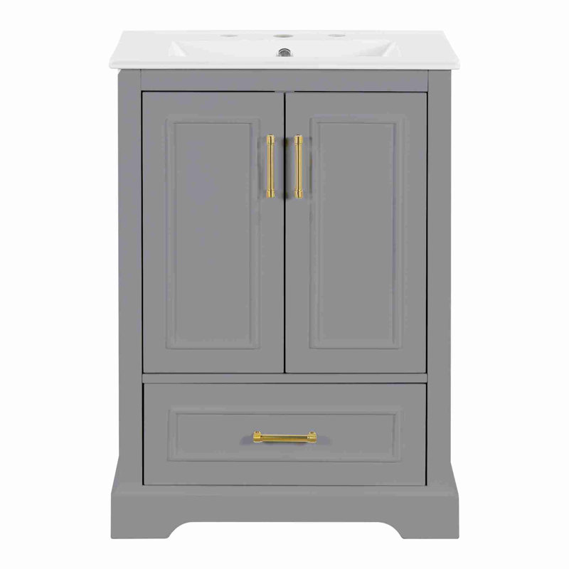 Meuble-lavabo autoportant, Grey, 24"