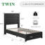 Lit plateforme Louby simple style ferme, 110 cm (43,3 po), noir-766527148-783653489