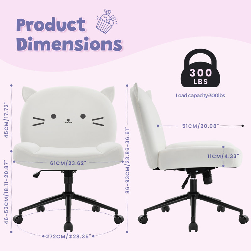 Hailie Cotton Office Chair, White