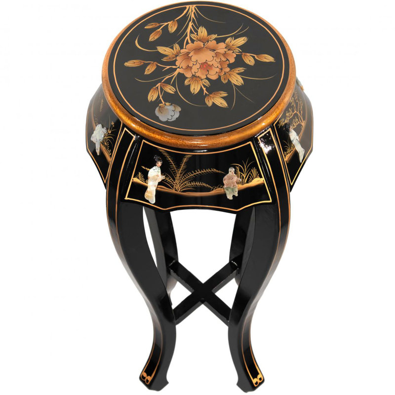 Black Lacquer Plant Stand - Royal Ladies
