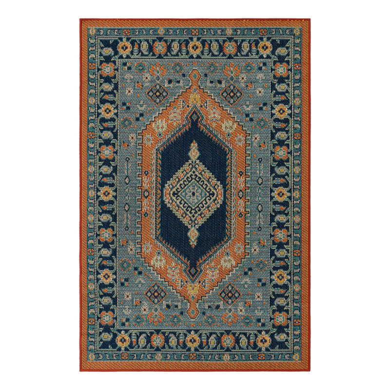 Tapis intérieur / extérieur Felipe Marlenia, Rectangle 4 pi 1 po x 6 pi 1 po