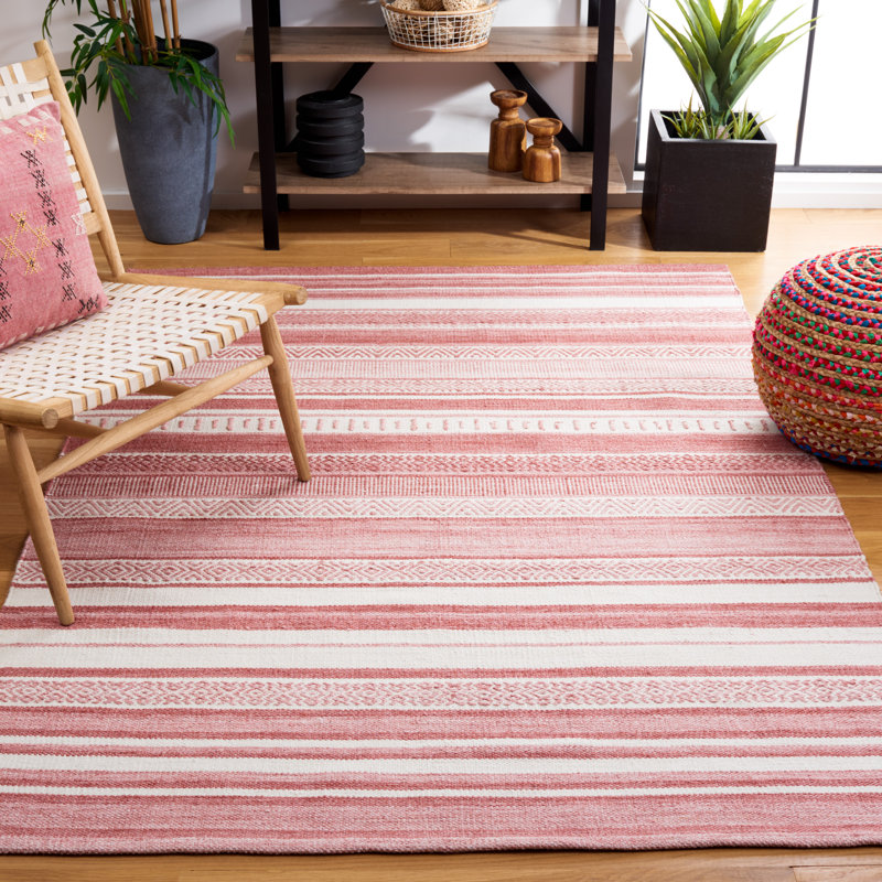 Amanoa Kilim Hand Woven Performance Striped Rug, Rectangle 5' x 8'