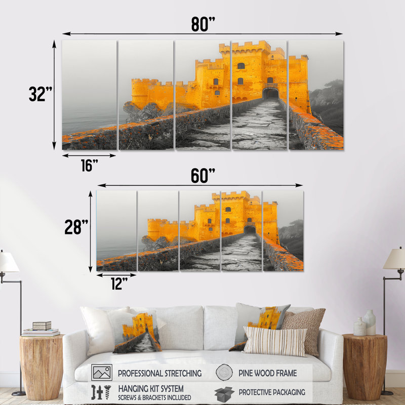 Salerno - ensemble d'art sur toile Fortress, H 32 po x l 80 po