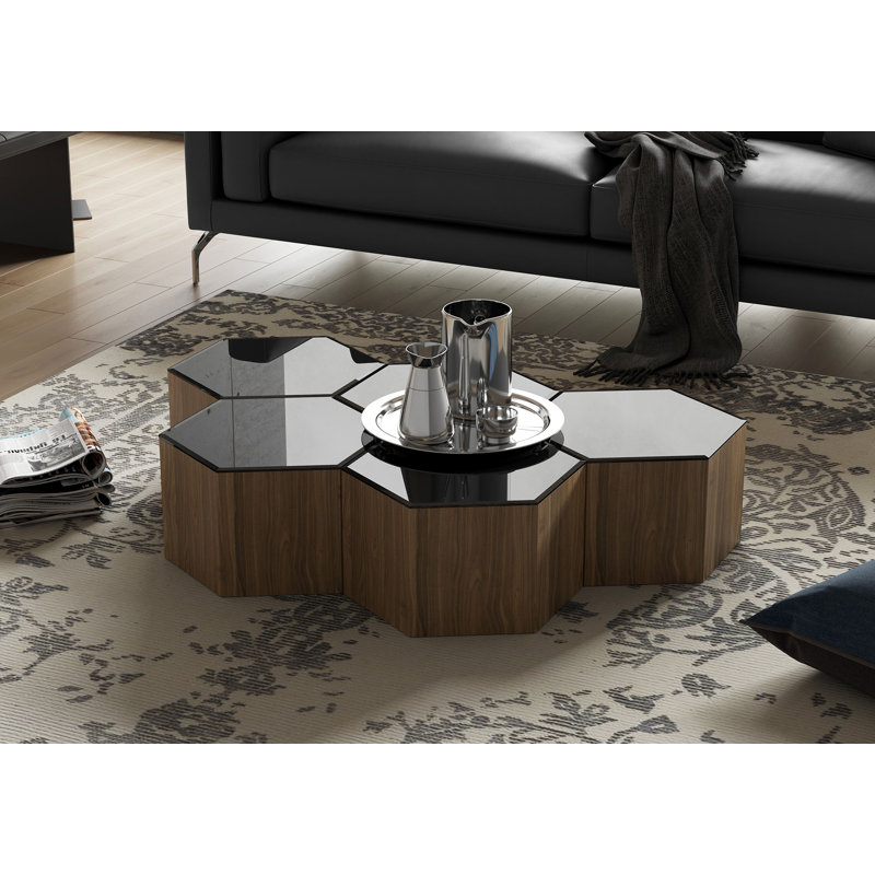 Centre Coffee Table, 14" H x 18" L x 18" W, Glossy Chateau Gray