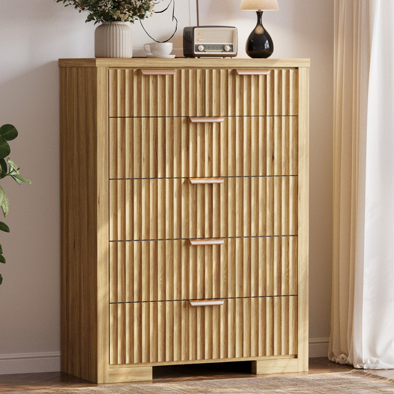 Commode de 45 po de hauteur avec 6 tiroirs, commodes de rangement verticales avec prises de courant, commode