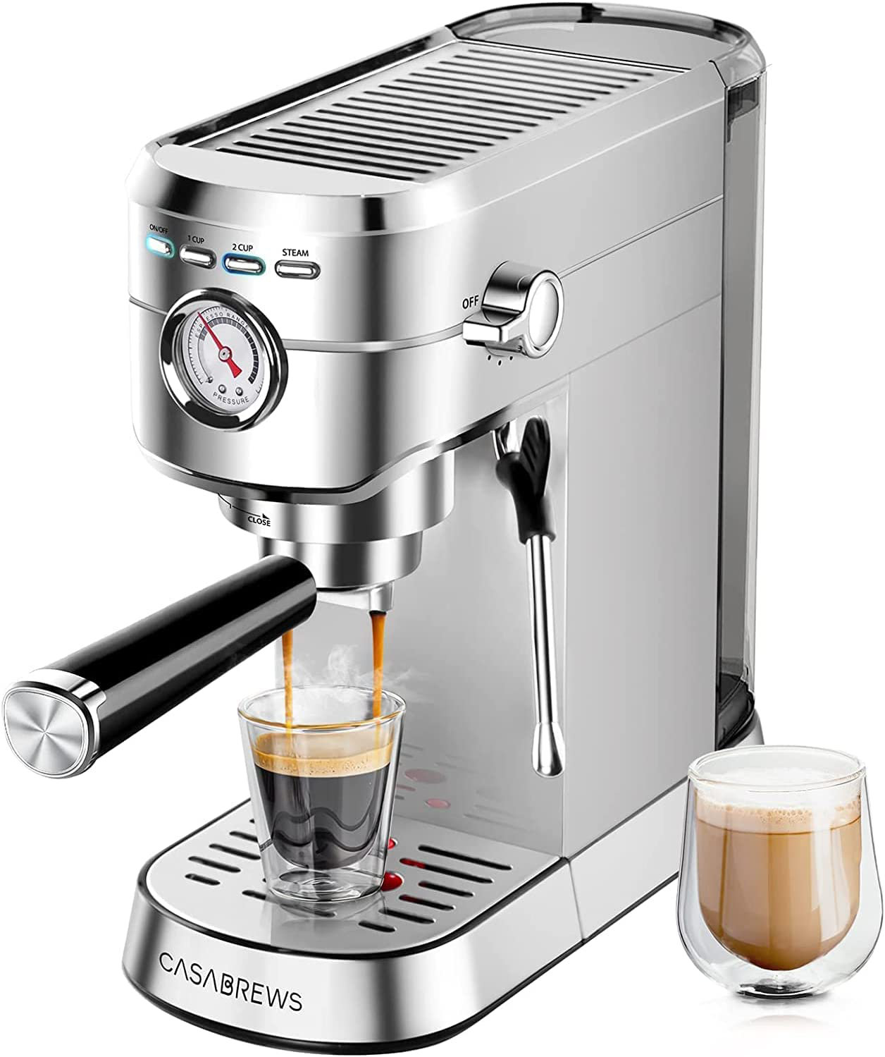  Espresso Machine 20 Bar with Milk Frother Steam Wand & Milk  Frothing Pitcher 12 Oz: Home & Kitchen