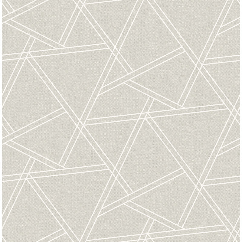 Papier peint géométrique non encombré Seabrook Designs, Gris clair / coquille d'œuf métallique