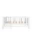 Lit plateforme en bois avec garde-corps, blanc-114110356