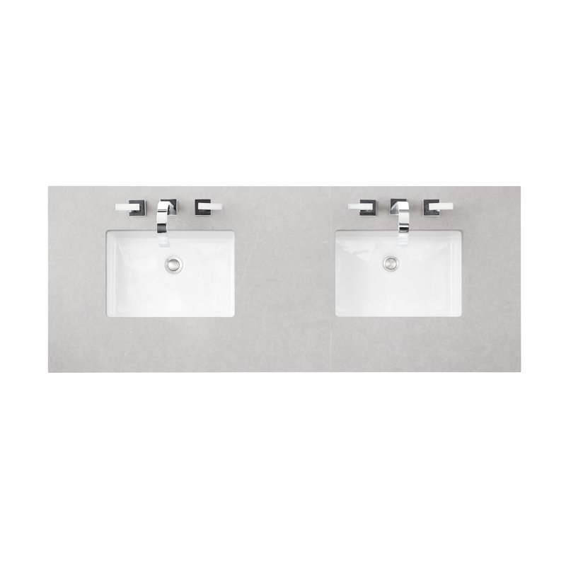 Brittany 60'' W Vanity, Carrara White, Bright White, 8" Widespread