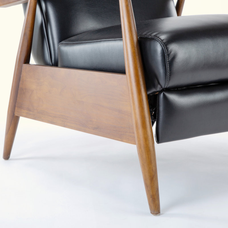 Fauteuil inclinable à accoudoirs en bois, Noir