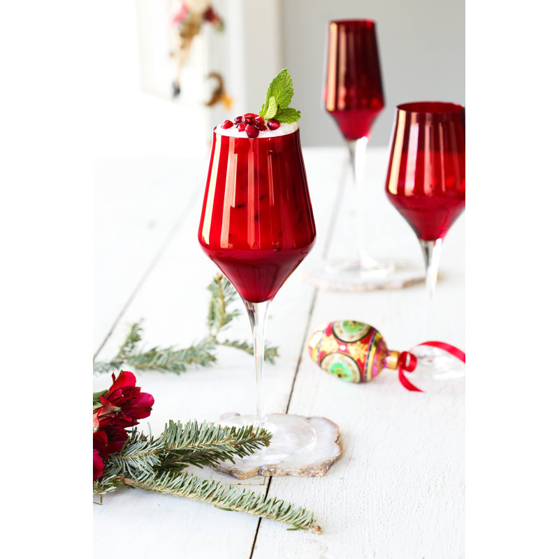 Contessa 10 oz. Verre, Ensemble de verres à lait, Rouge