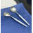 White Handle Hammered Dinner Fork and Tablespoon Set, Service for 6