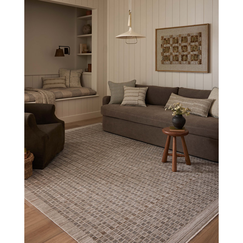 Amber Lewis x Loloi Cali Natural / Slate Area Rug, Rectangle 9'6" x 13'