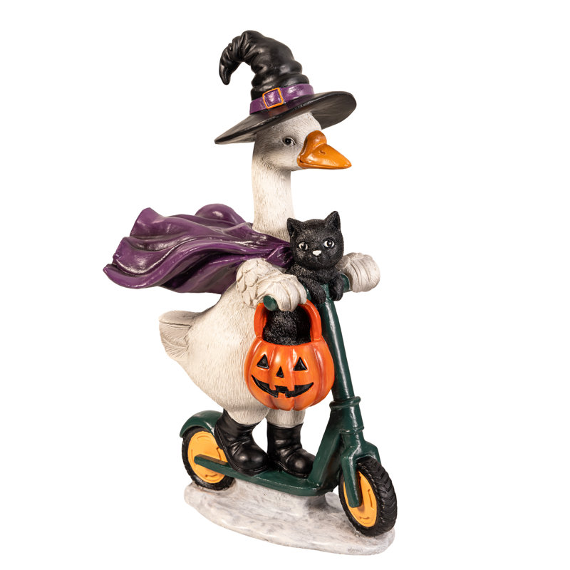 Maison hantée, statue d'oie en résine représentant un scooter, 25 cm de hauteur