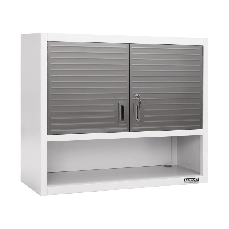 Seville Classics UltraHD Double Door Wall Cabinet, 36" W x 12" D x 30" H, White
