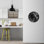 Horloge murale en verre trempé en marbre noir, horloge moderne, horloge Art déco