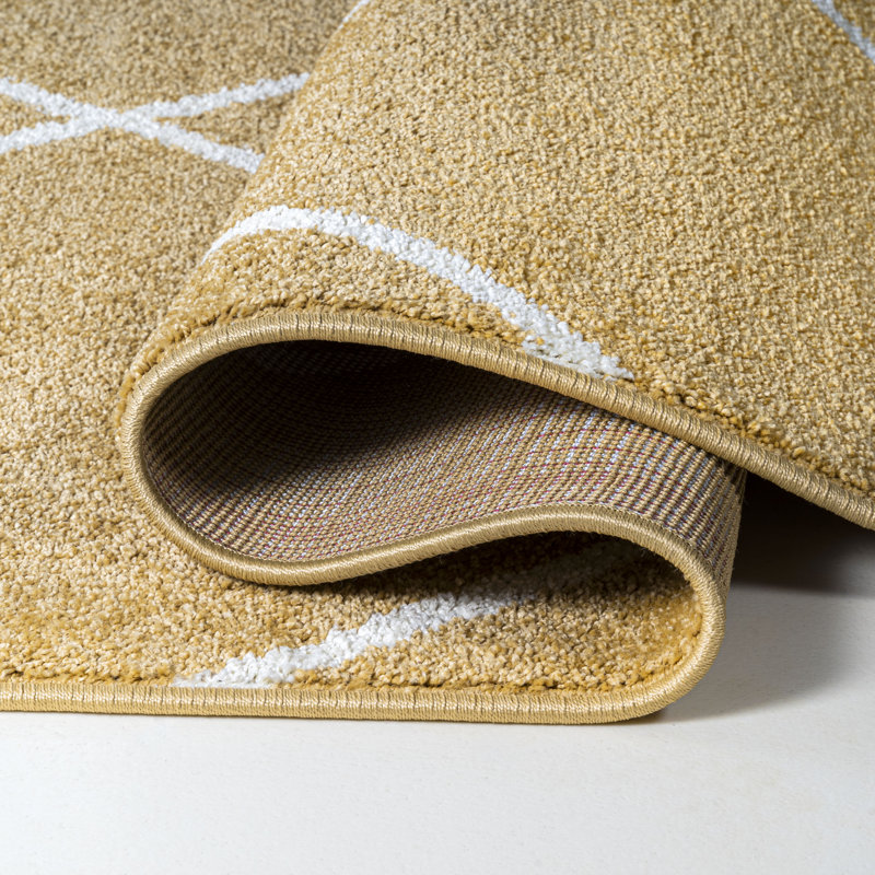 Tapis or / blanc Cole, Tapis de couloir 2 pi x 8 pi