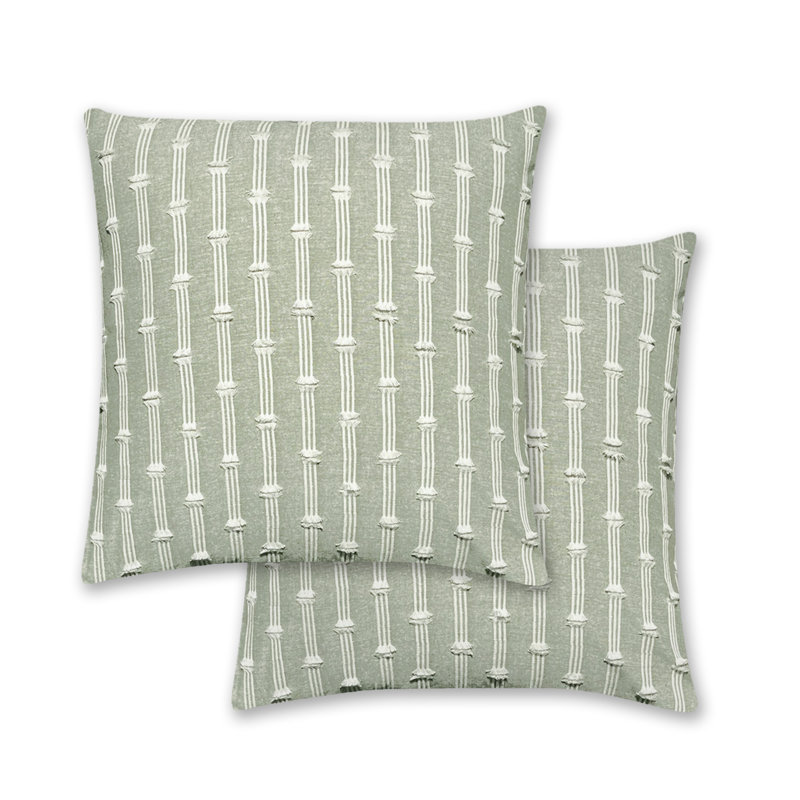 Ensemble de 2 coussins Gardenia, Carré, H 18 po x l 18 po, Vert sauge