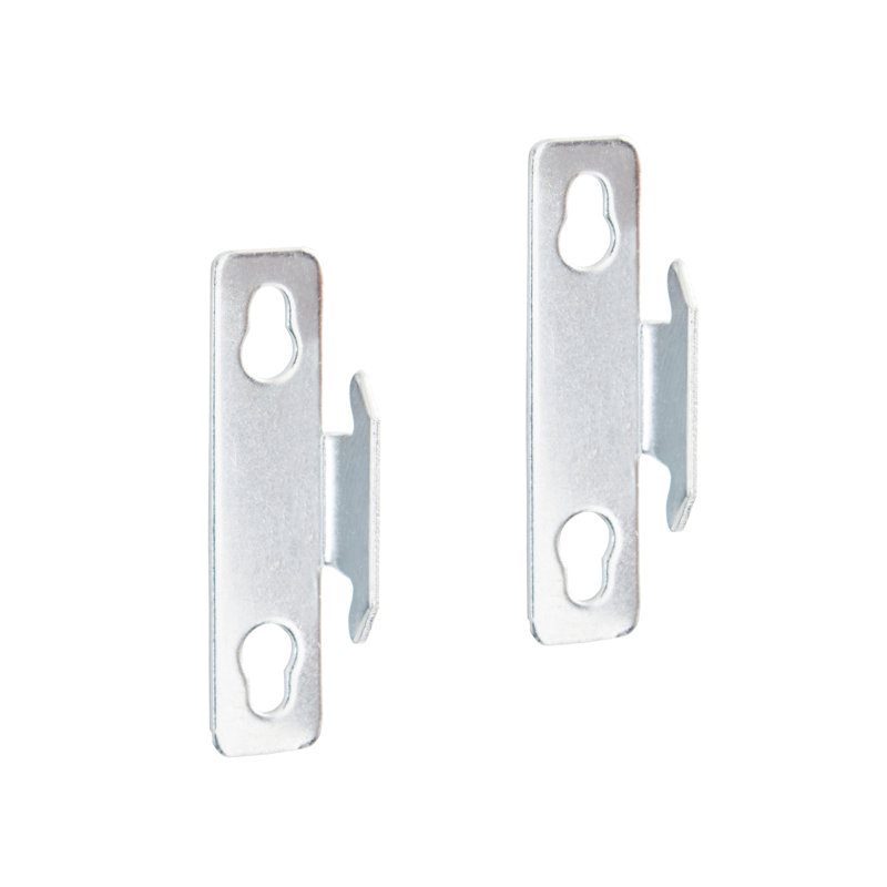 Mounting Bracket Set for Basic Curtain Rod, Silver Steel - Basics by Wayfair™