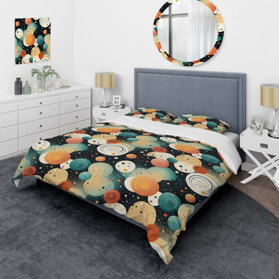 Maryjoy Cosmic Simplicity - Ensemble de housse de couette géométrique - Microfibre de polyester