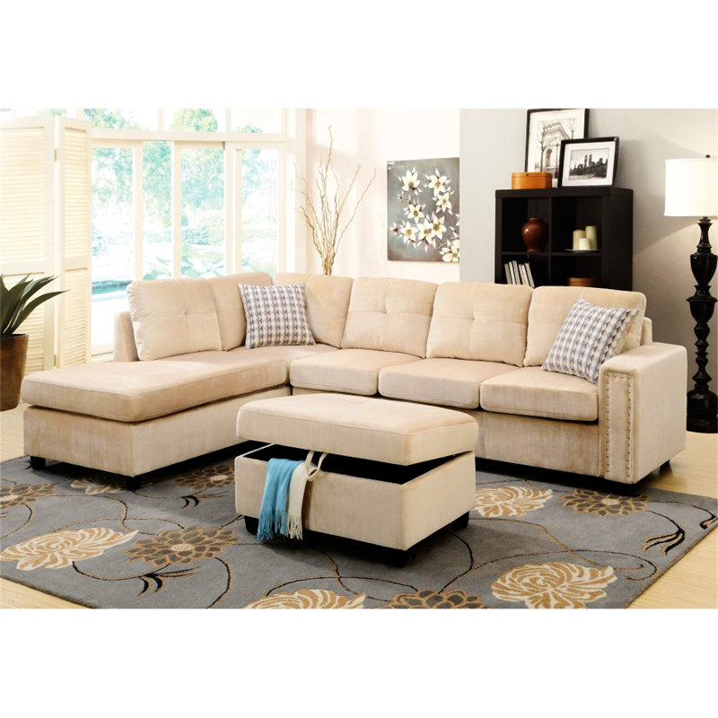 Belville Dark Brown Velvet Storage Ottoman