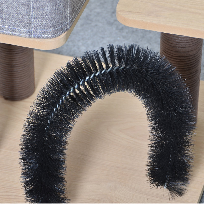 PetPals 42" Gray and Brown Plush Cat Tree with Condo