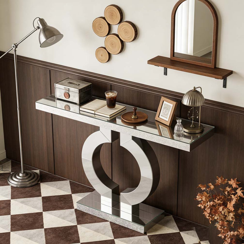 Table de salle à manger en miroir, table de canapé, console