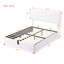 Lit double tapissier pleine grandeur avec rangement hydraulique - blanc. Structure en contreplaqué stable, 12 lattes. Pas de sommier tapissier. Revêtement en lin délicat. Capacité de poids de 400 lb. Matelas L 78,3 po x l 57,4 po x H 45,5 po-2133159567-2133159560