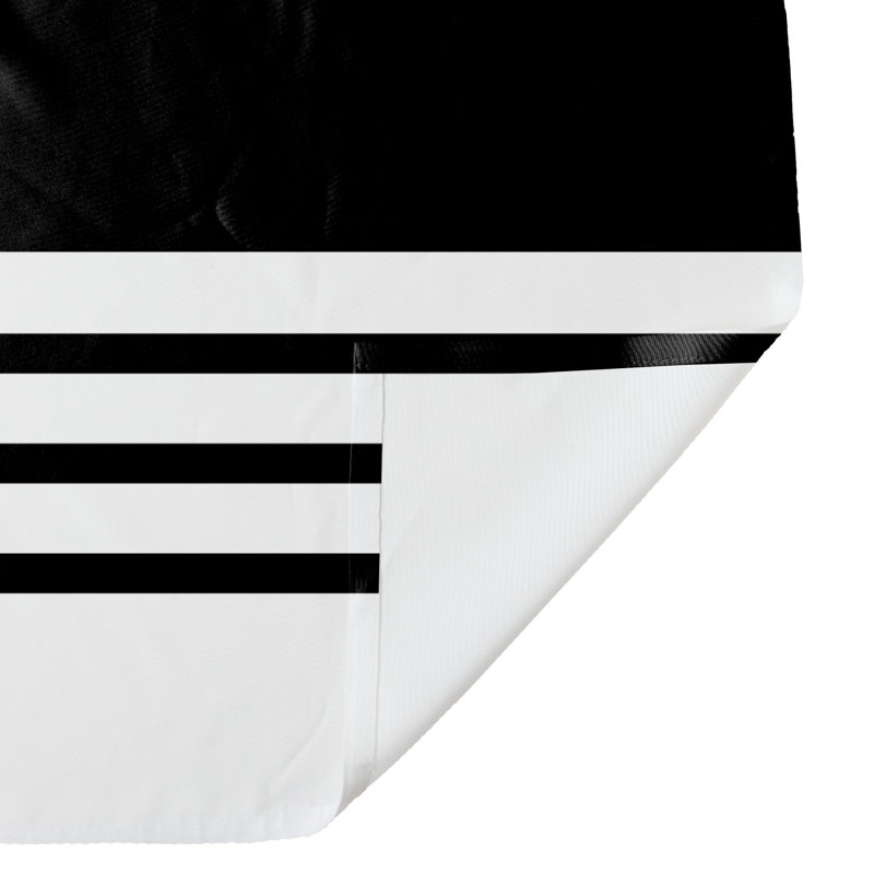 Hylan Striped Shower Curtain, Black Striped 1