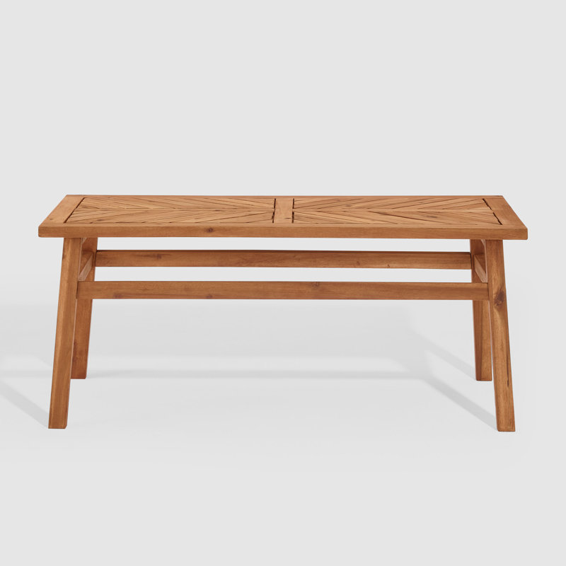 Lewes Rectangular Acacia Solid Wood Outdoor Coffee Table - 107 cm W 51 cm D, Brown