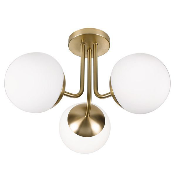 Plafonnier semi-encastré en verre Kivah, Blanc, Noir